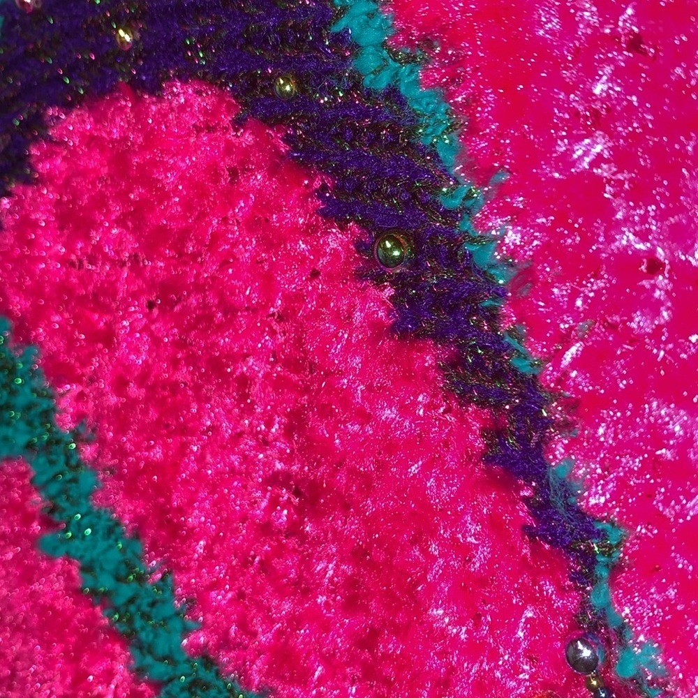 Vintage 80s 90s  Colorful Floral Women's Sweater Beaded Details Small/Medium - Picture 11 of 17
